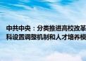 中共中央：分类推进高校改革，建立科技发展、国家战略需求牵引的学科设置调整机制和人才培养模式 超常布局急需学科专业