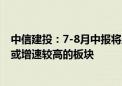 中信建投：7-8月中报将成为市场重要交易线索 关注超预期或增速较高的板块