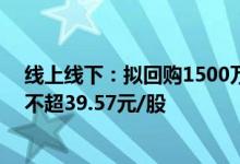 线上线下：拟回购1500万元-3000万元公司股份 回购价格不超39.57元/股