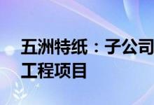 五洲特纸：子公司拟4.24亿元投建公用码头工程项目