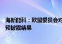 海新能科：欧盟委员会对中国生物柴油产品反倾销调查初裁预披露结果