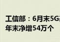 工信部：6月末5G基站总数达391.7万个 比上年末净增54万个