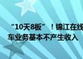 “10天8板”！锦江在线提示风险：目前公司相关无人出租车业务基本不产生收入