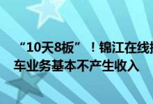 “10天8板”！锦江在线提示风险：目前公司相关无人出租车业务基本不产生收入