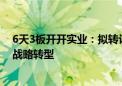 6天3板开开实业：拟转让甬商汇10%股权 聚焦大健康产业战略转型