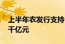 上半年农发行支持“三大工程” 贷款投放超千亿元