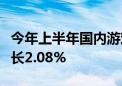 今年上半年国内游戏市场实际销售收入同比增长2.08%