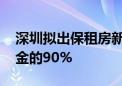 深圳拟出保租房新规 租金不高于市场参考租金的90%