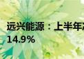 远兴能源：上半年净利润12.09亿元 同比增长14.9%