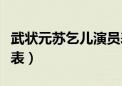 武状元苏乞儿演员表大全（武状元苏乞儿演员表）