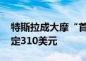 特斯拉成大摩“首选”美国汽车股 目标价锁定310美元