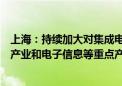 上海：持续加大对集成电路、生物医药、人工智能三大先导产业和电子信息等重点产业支持力度