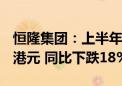 恒隆集团：上半年股东应占基本纯利12.81亿港元 同比下跌18%