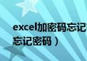 excel加密码忘记密码怎么办（excel加密后忘记密码）