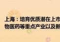 上海：培育优质潜在上市公司 聚焦集成电路、人工智能、生物医药等重点产业以及新赛道和未来产业