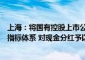 上海：将国有控股上市公司市值管理绩效水平纳入任期考核指标体系 对现金分红予以正向引导