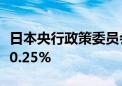 日本央行政策委员会成员将讨论将利率提高至0.25%