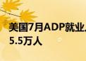 美国7月ADP就业人数12.2万人 修正前值为15.5万人