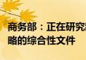 商务部：正在研究制定实施自贸试验区提升战略的综合性文件