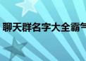 聊天群名字大全霸气幽默（聊天群名字大全）