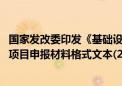 国家发改委印发《基础设施领域不动产投资信托基金(REITs)项目申报材料格式文本(2024年版)》