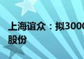 上海谊众：拟3000万元—6000万元回购公司股份