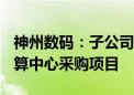 神州数码：子公司191亿元中标中移动新型智算中心采购项目