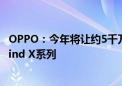 OPPO：今年将让约5千万用户手机搭载生成式AI功能 包含Find X系列