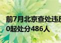 前7月北京查处违反中央八项规定精神问题670起处分486人