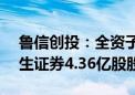 鲁信创投：全资子公司拟以11.4亿元出售民生证券4.36亿股股份