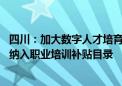 四川：加大数字人才培育投入 指导各地将数字职业培养培训纳入职业培训补贴目录