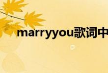 marryyou歌词中文翻译（marryyou）