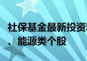 社保基金最新投资动向：二季度大举买入资源、能源类个股