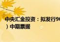 中央汇金投资：拟发行90亿元3年期2024年度第四期（增二）中期票据