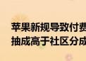 苹果新规导致付费创作社区订阅费上涨 平台抽成高于社区分成