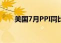 美国7月PPI同比上升2.2% 低于预期