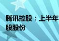 腾讯控股：上半年以约523亿港元回购1.55亿股股份