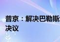 普京：解决巴勒斯坦问题必须落实联合国有关决议