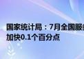 国家统计局：7月全国服务业生产指数同比增长4.8% 比上月加快0.1个百分点