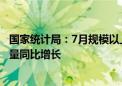 国家统计局：7月规模以上工业619种产品中有367种产品产量同比增长