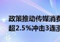 政策推动传媒消费内需增长 传媒ETF盘中涨超2.5%冲击3连涨