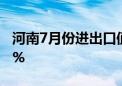 河南7月份进出口值687.3亿元 同比增长14.3%