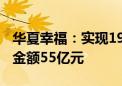 华夏幸福：实现1900亿元债务重组 现金兑付金额55亿元