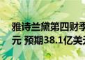 雅诗兰黛第四财季调整后净销售额38.7亿美元 预期38.1亿美元