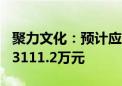 聚力文化：预计应赔偿304名投资者合计损失3111.2万元