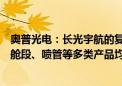 奥普光电：长光宇航的复合材料卫星结构、相机结构、箭体舱段、喷管等多类产品均可应用于商业航天