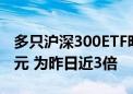 多只沪深300ETF明显放量 整体成交额117亿元 为昨日近3倍