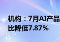 机构：7月AI产品整体流量合计超过50亿 环比降低7.87%