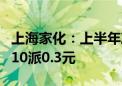 上海家化：上半年净利润同比下降20.93% 拟10派0.3元