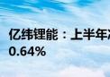 亿纬锂能：上半年净利润21.37亿元 同比下降0.64%